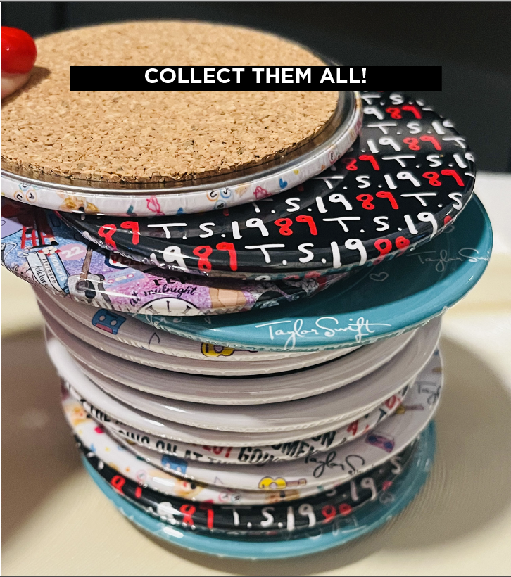 ERA' S BOOKS & CAT ART 3.5" BUTTON COASTER