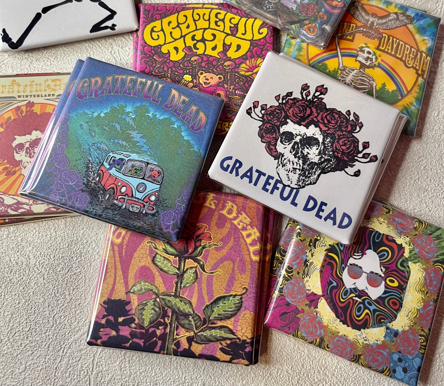 Grateful Dead JERRY GARCIA ART 2x2 Magnet