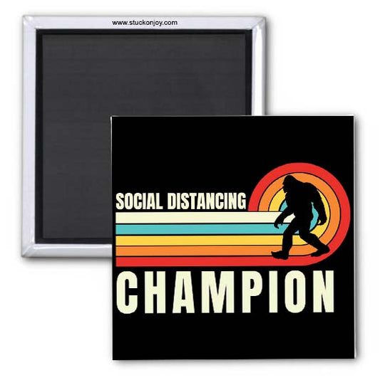 SOCIAL DISTANCING CHAMPION 2x2 SQUARE MAGNET