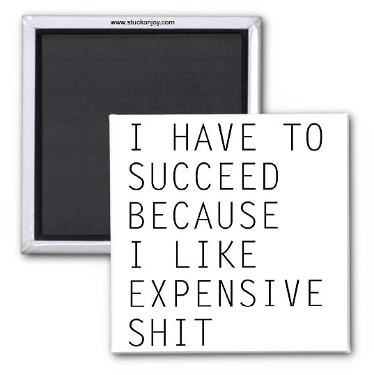 I HAVE TO SUCCEED BECAUSE I LIKE EXPENSIVE SH*T, 2x2 MAGNET