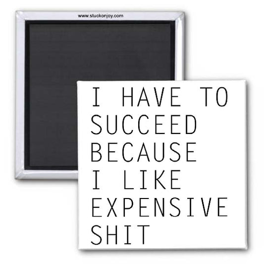 I HAVE TO SUCCEED BECAUSE I LIKE EXPENSIVE SH*T, 2x2 MAGNET