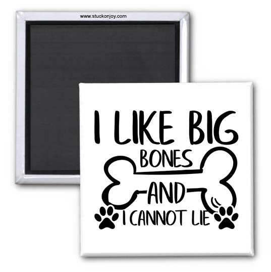 I LIKE BIG BONES & I CANNOT LIE, 2x2 MAGNET