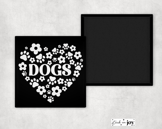 DOG HEART 2x2 SQUARE MAGNET