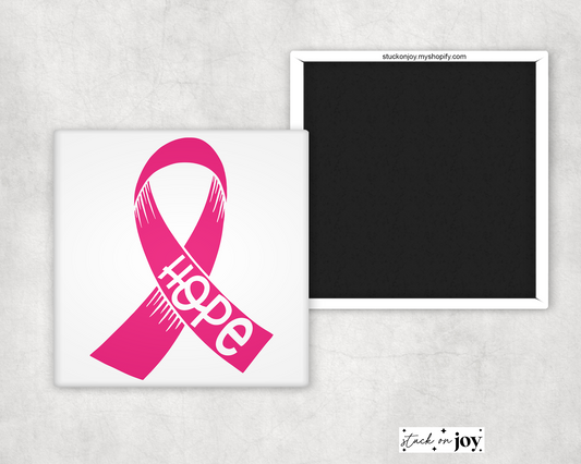 HOPE RIBBON - BREAST CANCER AWARENESS MAGNET