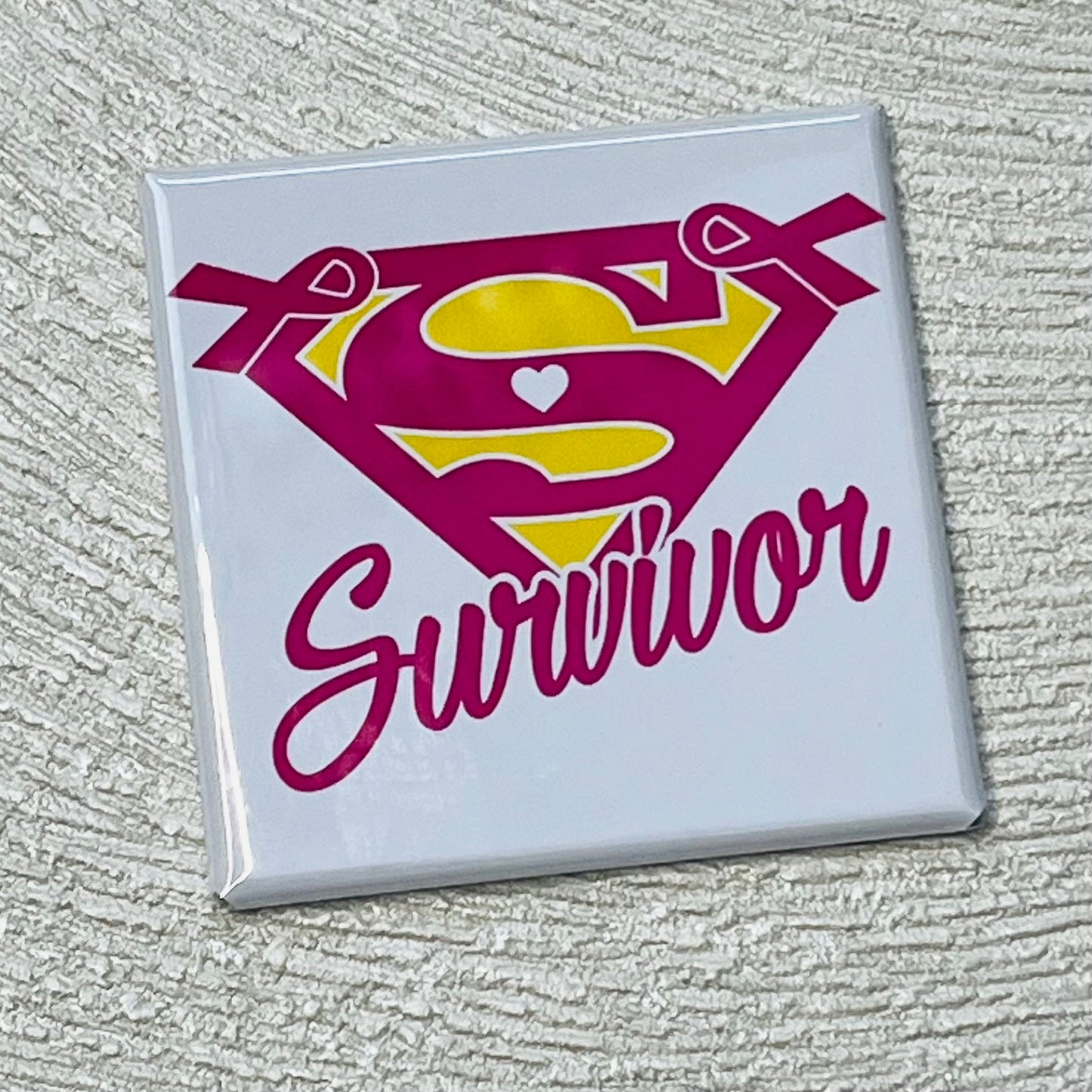 SUPERWOMAN SURVIVOR - BREAST CANCER AWARENESS MAGNET