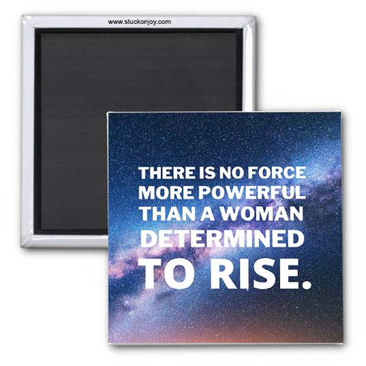 WOMAN DETERMINED TO RISE 2X2 MAGNET