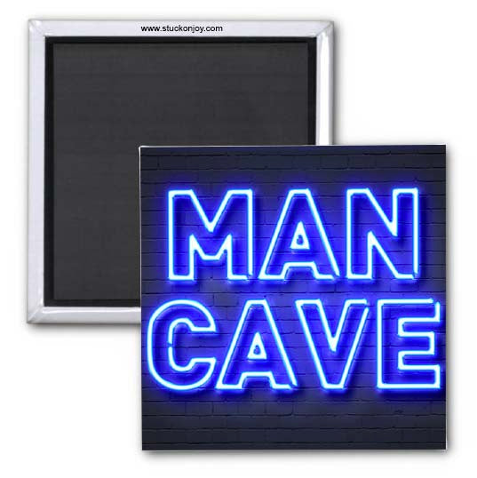 MAN CAVE NEON LIGHT, 2X2 MAGNET