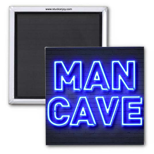 MAN CAVE NEON LIGHT, 2X2 MAGNET