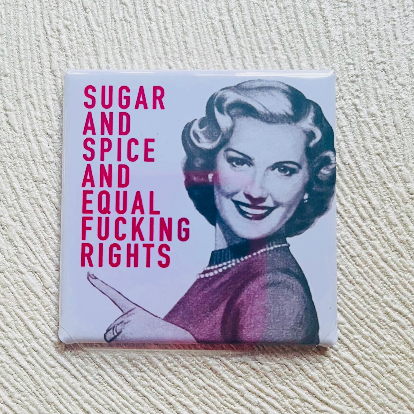 SUGAR AND SPICE AND EQUAL F*CKING RIGHTS 2x2 MAGNET