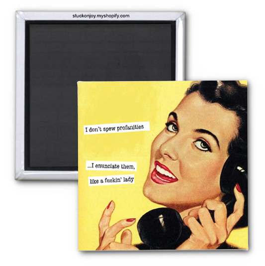 I DON'T SPEW PROFANITIES, I ENUNCIATE THEM LIKE A FUCKIN' LADY 2X2 MAGNET