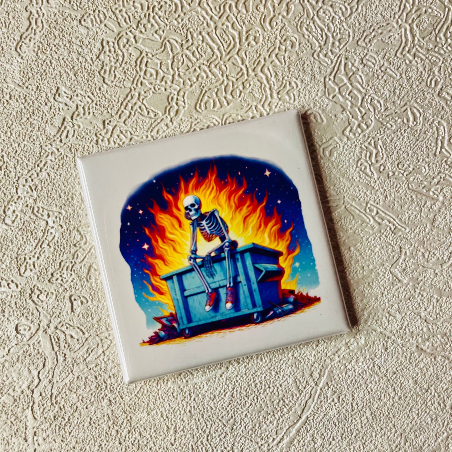 DUMPSTER FIRE 2x2 MAGNET