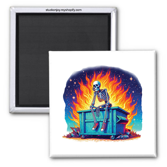 DUMPSTER FIRE 2x2 MAGNET