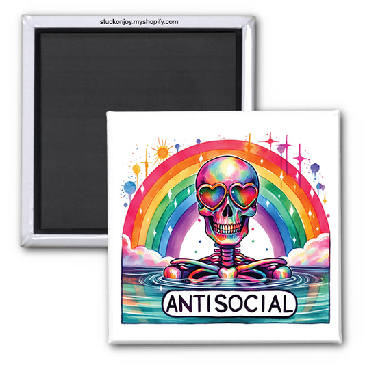 FUNNY MAGNET, ANTISOCIAL SKELETON RAINBOW
