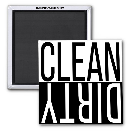 CLEAN DIRTY DISHWASHER 2x2 MAGNET