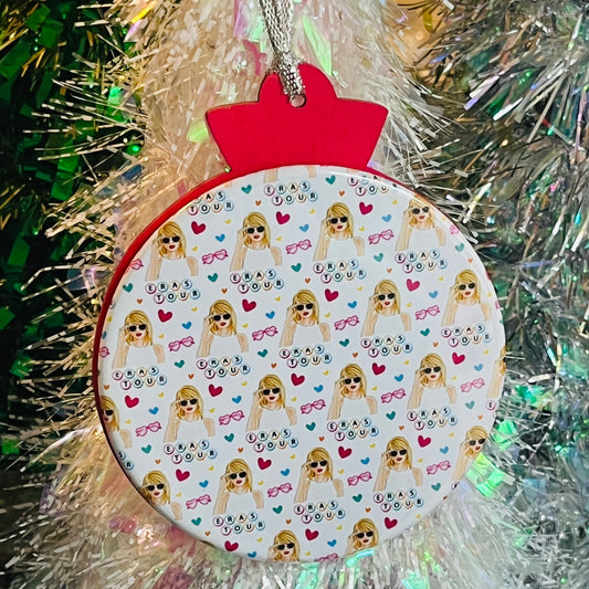 SWIFTIE ERA'S TOUR COLLAGE CHRISTMAS ORNAMENT