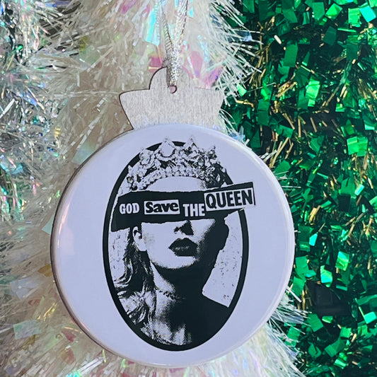 SWIFTIE 'GOD SAVE THE QUEEN' CHRISTMAS ORNAMENT