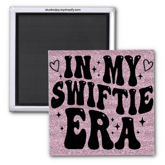 IN MY SWIFTIE ERA PINK SPARKLE 2x2 SQUARE MAGNET