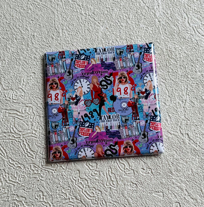 TAYLOR SWIFT ART COLLAGE 2x2 SQUARE MAGNET