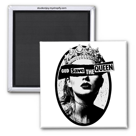 TAYLOR SWIFT 'GOD SAVE THE QUEEN' 2x2 SQUARE MAGNET