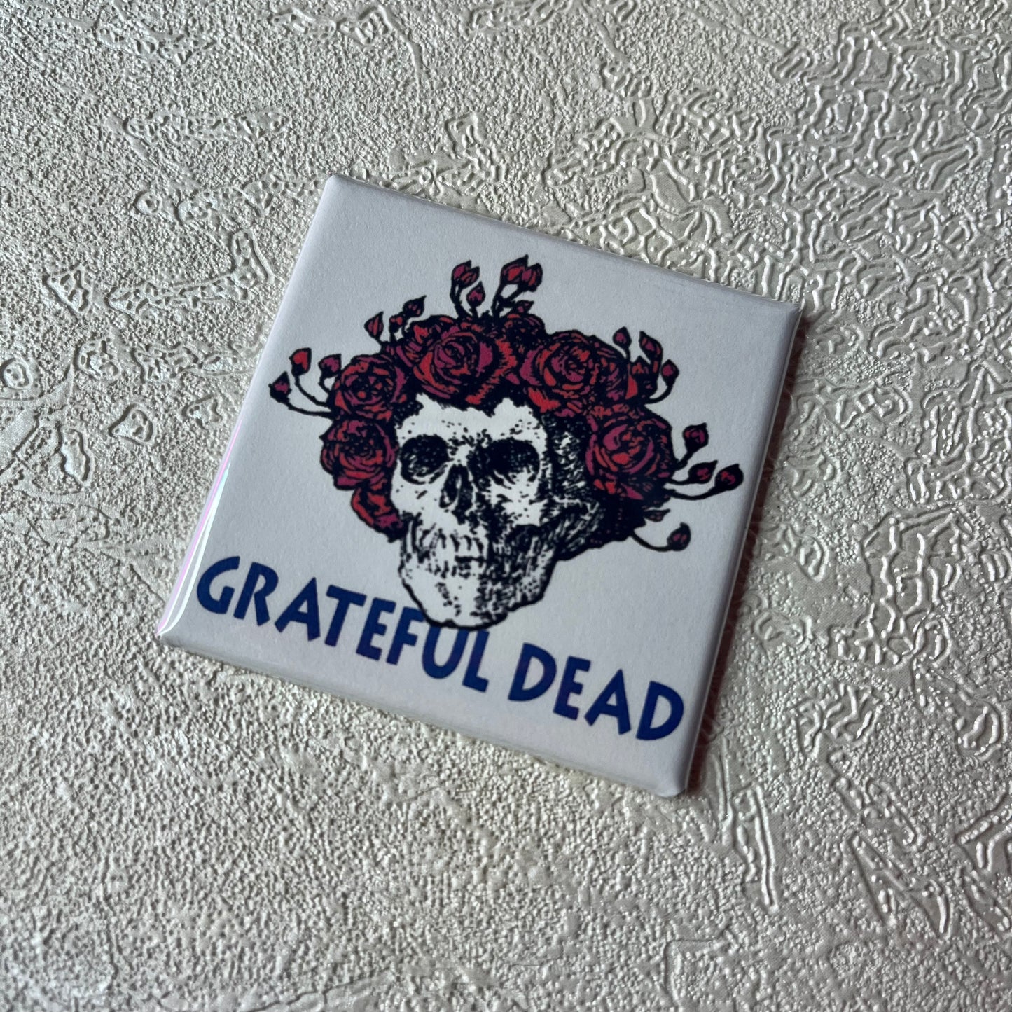 Grateful Dead Floral Skull 2x2 Magnet