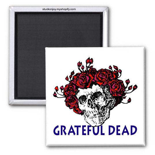 Grateful Dead Floral Skull 2x2 Magnet