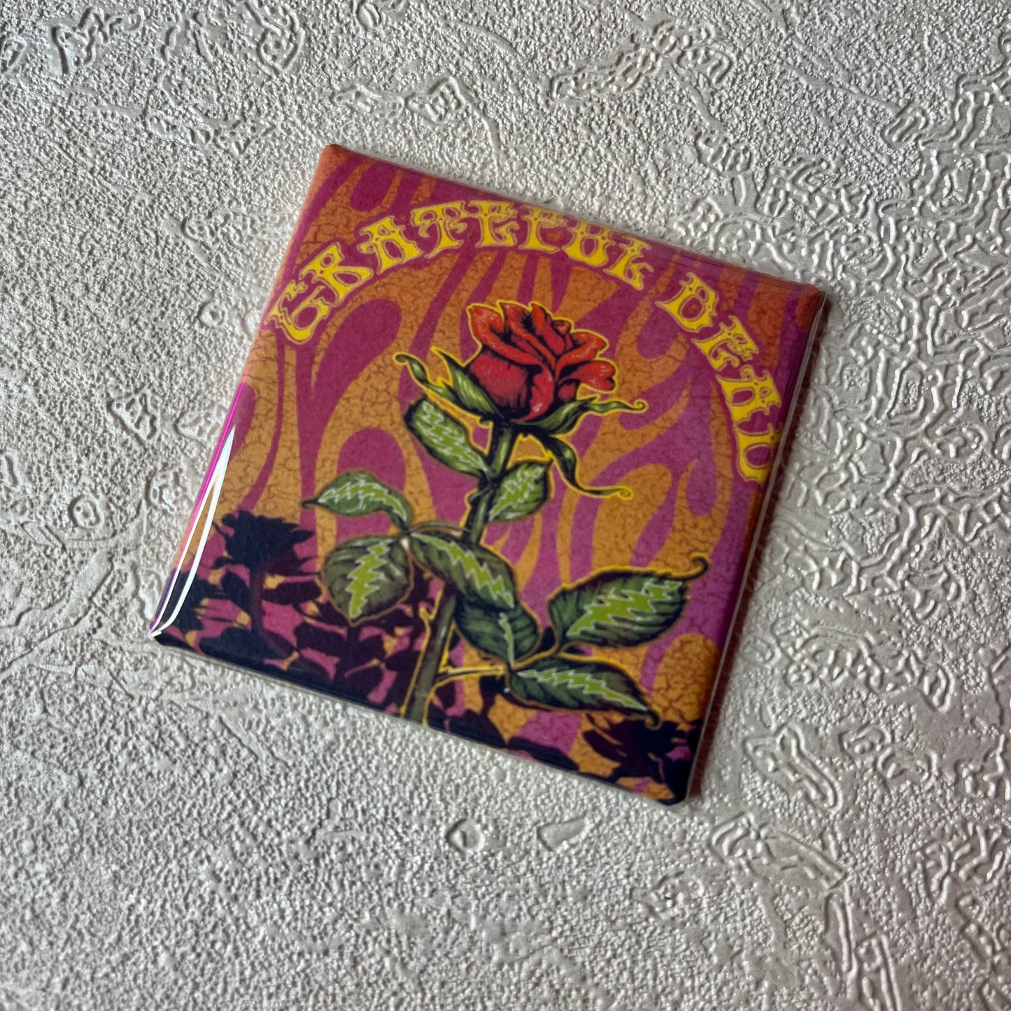 Grateful Dead Floral Logo 2x2 Magnet
