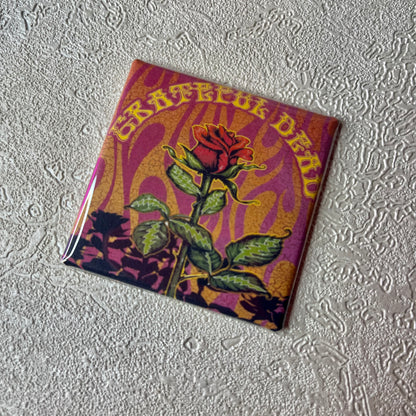 Grateful Dead Floral Logo 2x2 Magnet