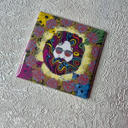 Grateful Dead JERRY GARCIA ART 2x2 Magnet