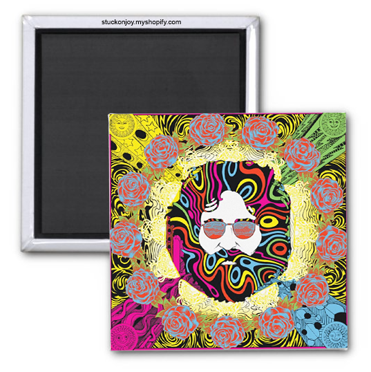 Grateful Dead JERRY GARCIA ART 2x2 Magnet
