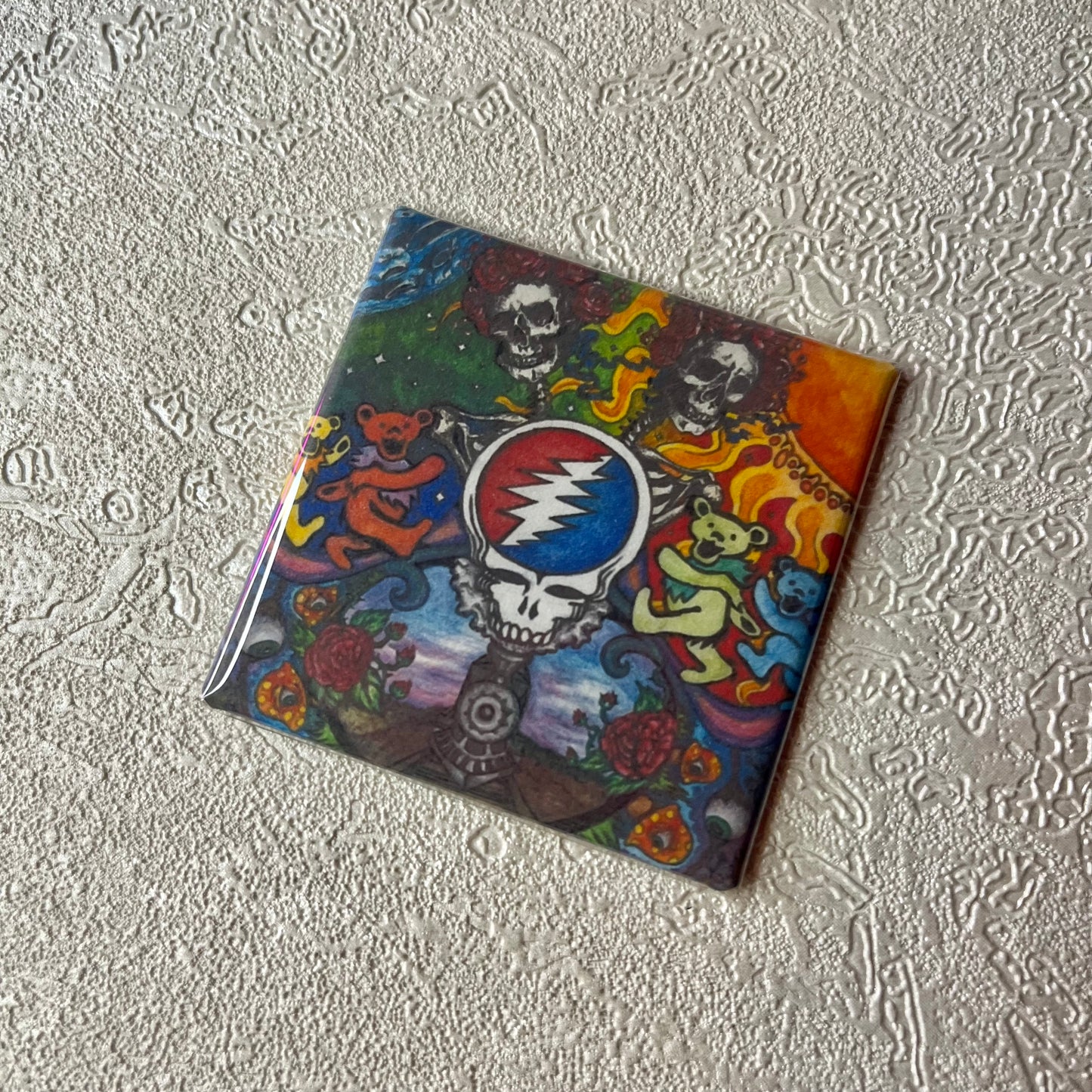 Grateful Dead SKULL & BEARS 2x2 Magnet