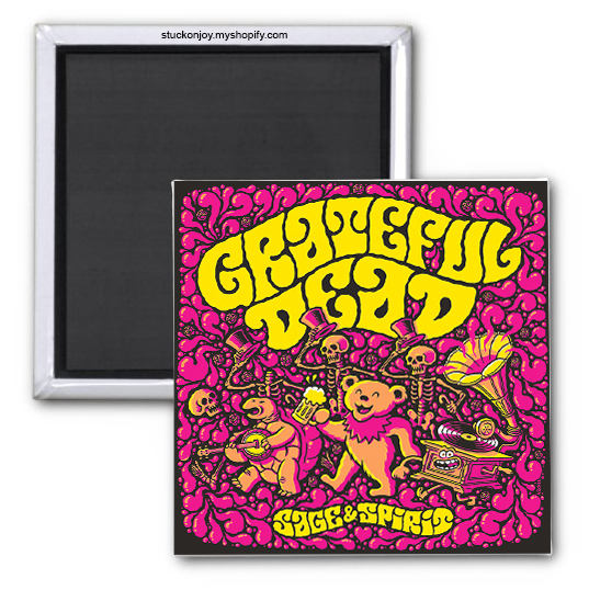 Grateful Dead MARCHING BEAR SAGE & SPIRIT 2x2 Magnet