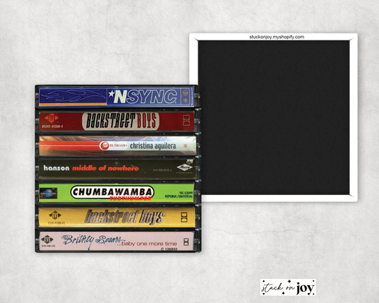 90'S MUSIC CASSETTE TAPES ON 2X2 MAGNET