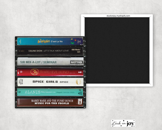 90'S MUSIC CASSETTE TAPES ON 2X2 MAGNET v5