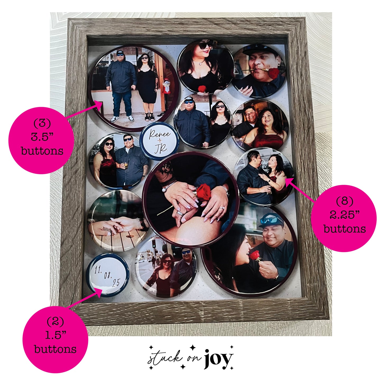 CUSTOM 3D BUTTON PHOTO SHADOWBOX