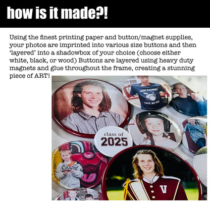 CUSTOM 3D BUTTON PHOTO SHADOWBOX