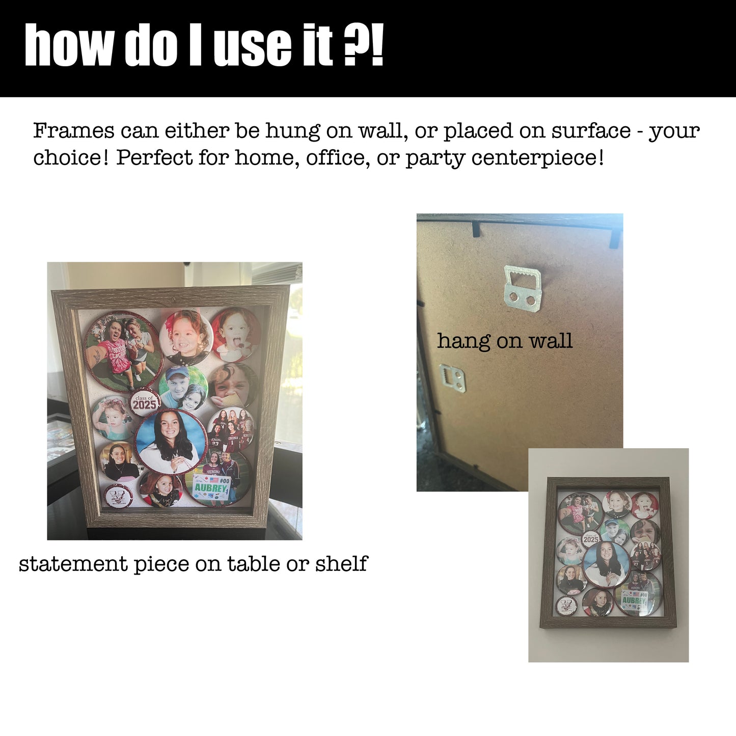 CUSTOM 3D BUTTON PHOTO SHADOWBOX