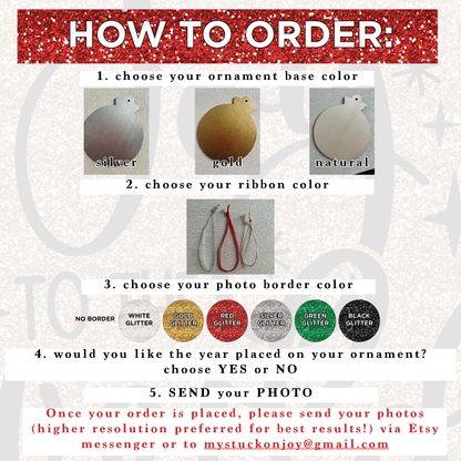 Personalized Photo Christmas Ornament - Upload your own photo!