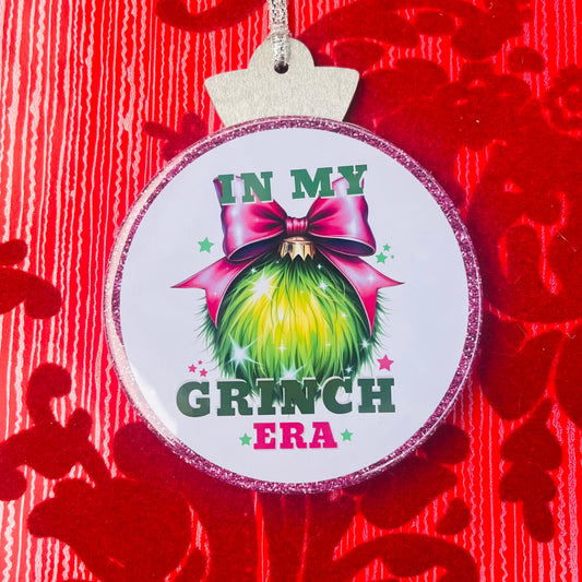 IN MY GRINCH ERA PINK CHRISTMAS TREE ORNAMENT