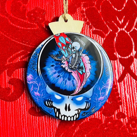 GRATEFUL DEAD STEAL YOUR FACE SURFBOARD CHRISTMAS ORNAMENT