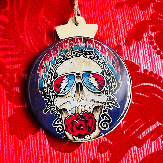 GRATEFUL DEAD SKULL & ROSES CHRISTMAS ORNAMENT