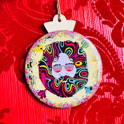 GRATEFUL DEAD JERRY GARCIA PSYCHEDELIC CHRISTMAS ORNAMENT