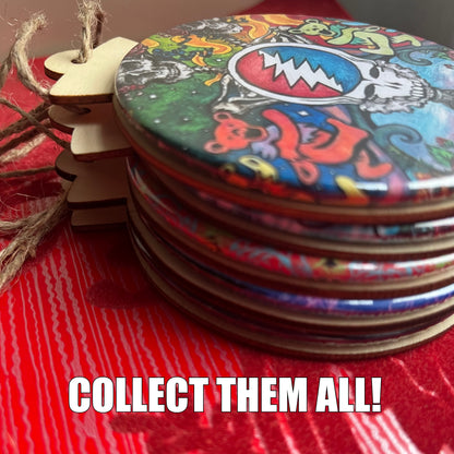 GRATEFUL DEAD JERRY GARCIA PSYCHEDELIC CHRISTMAS ORNAMENT