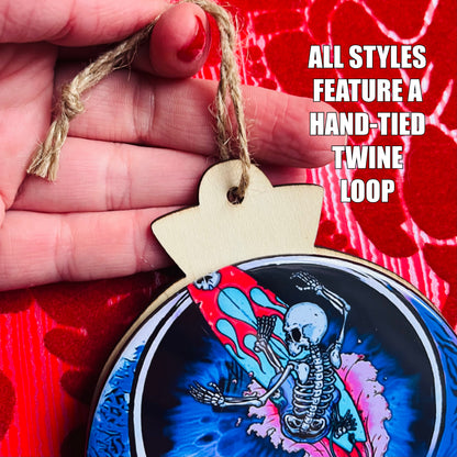 GRATEFUL DEAD STEALIE & DANCING BEARS COLLAGE CHRISTMAS ORNAMENT