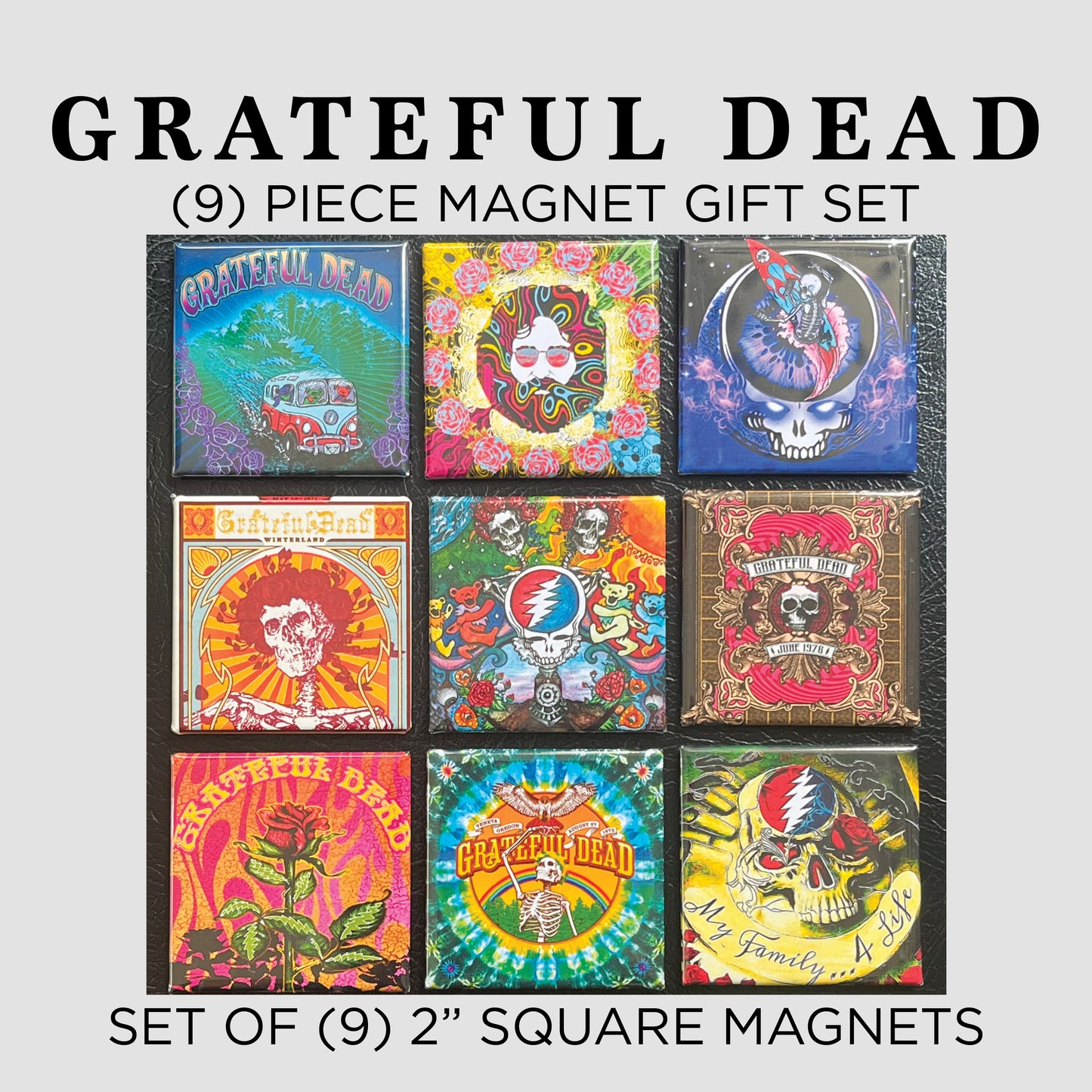 GRATEFUL DEAD 9 piece MAGNET GIFT SET