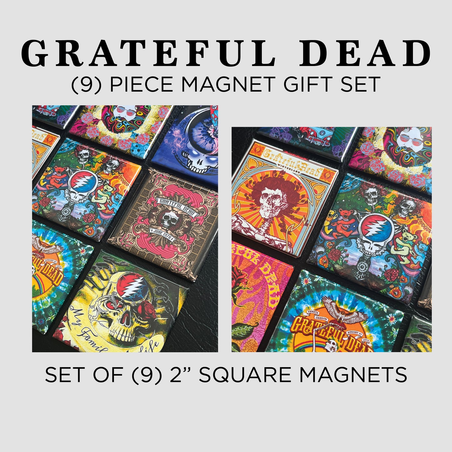 GRATEFUL DEAD 9 piece MAGNET GIFT SET