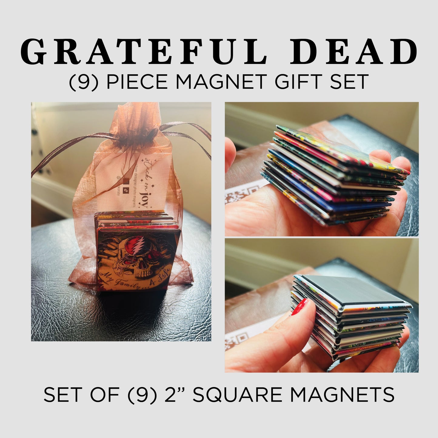 GRATEFUL DEAD 9 piece MAGNET GIFT SET