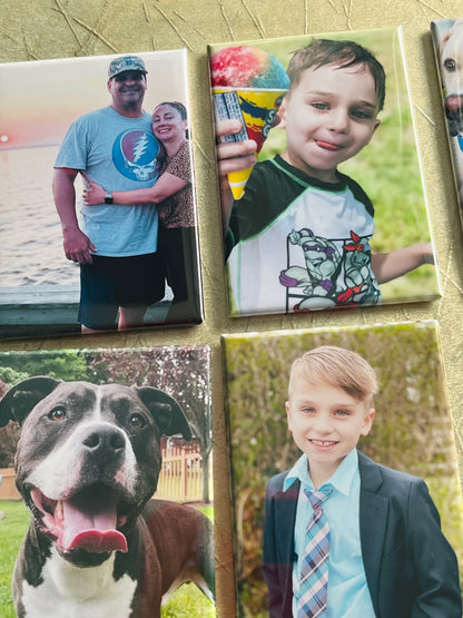 Set of 6 Custom RECTANGLE 2"x3" Personalized Photo Magnets
