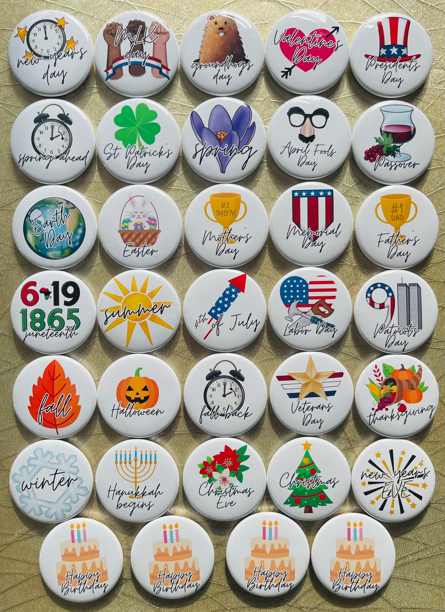 1.5" HOLIDAY MAGNETS Whiteboard, Home, Classroom, Calendar, Home Organization, Perpetual Calendar