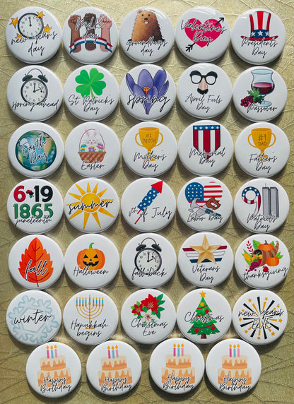 1.5" HOLIDAY MAGNETS Whiteboard, Home, Classroom, Calendar, Home Organization, Perpetual Calendar