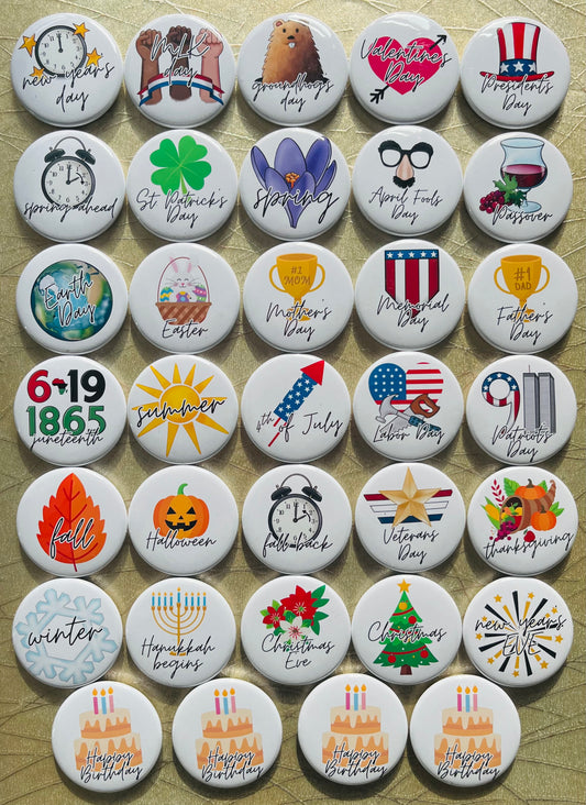 1.5" HOLIDAY MAGNETS Whiteboard, Home, Classroom, Calendar, Home Organization, Perpetual Calendar